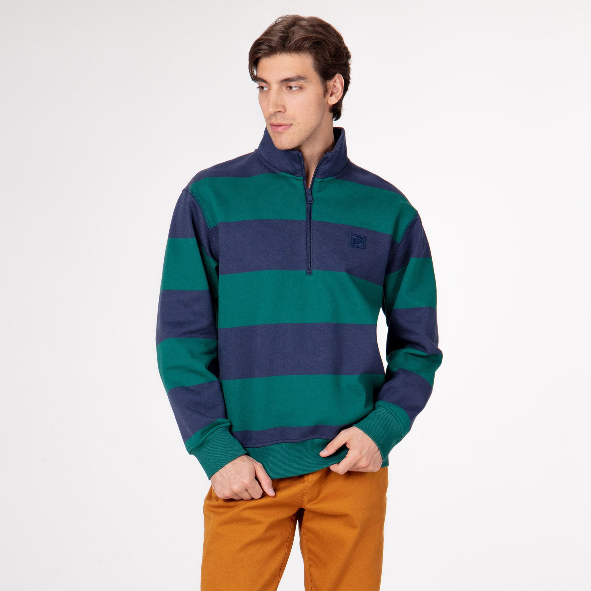Мужской свитшот Street Beat Half Zip Striped Fleece Pullover