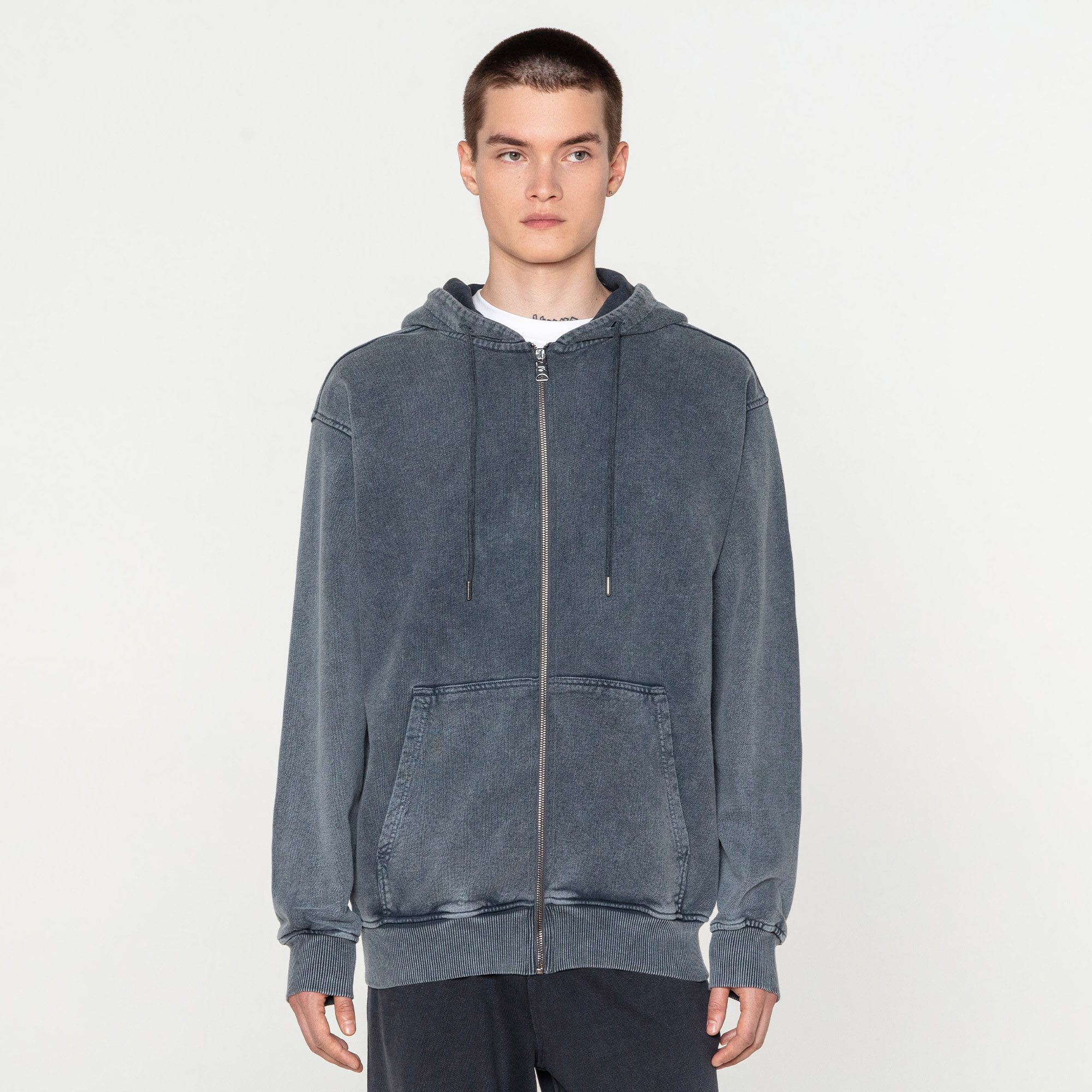 Мужская толстовка Washed French Terry Full Zip Hoodie Streetbeat