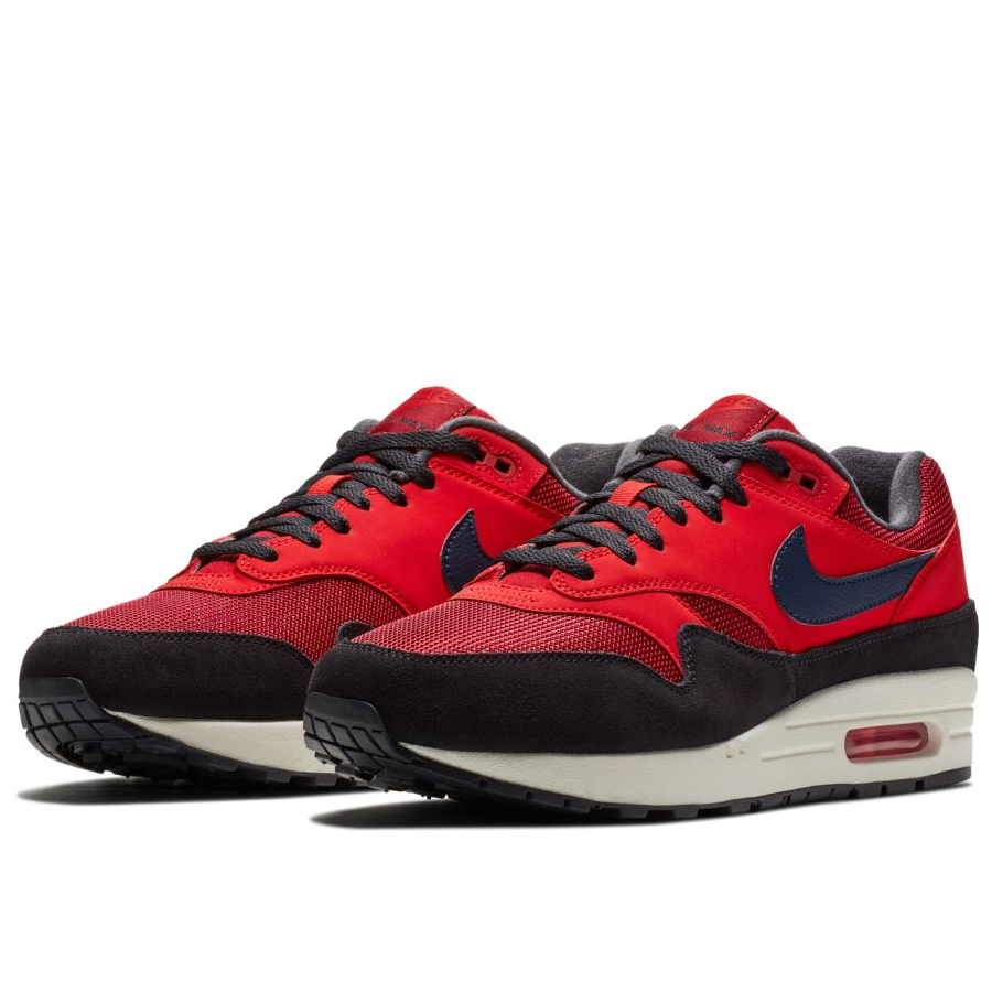 nike air max 1 red and black