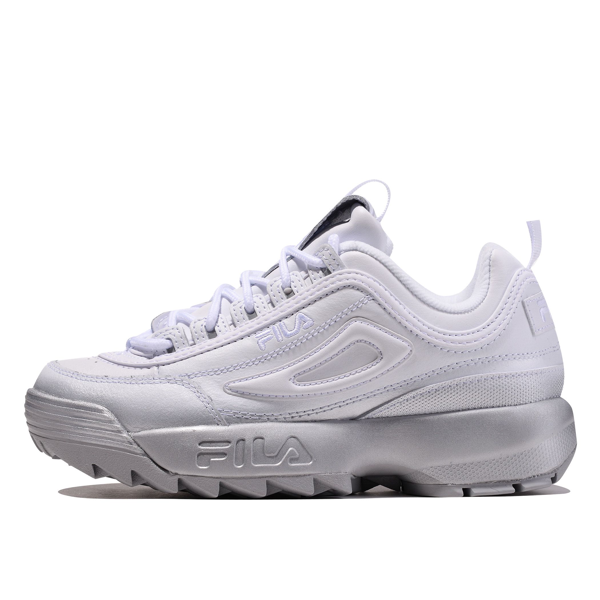 fila disruptor low silver