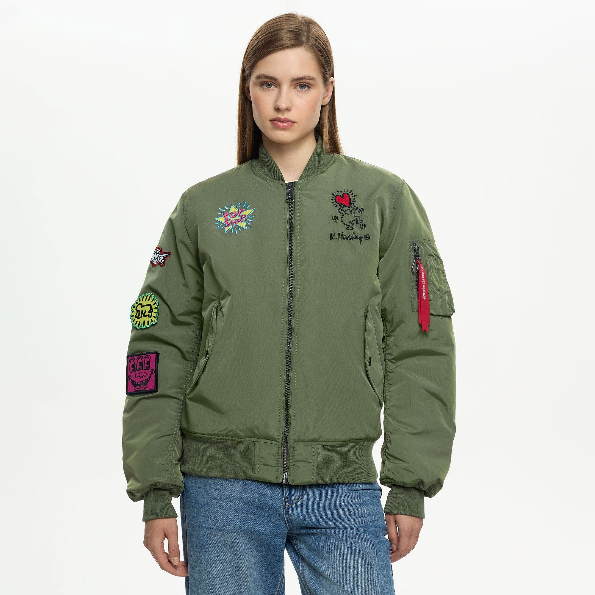 Бомбер × Keith Haring — размер 42-44 / XS