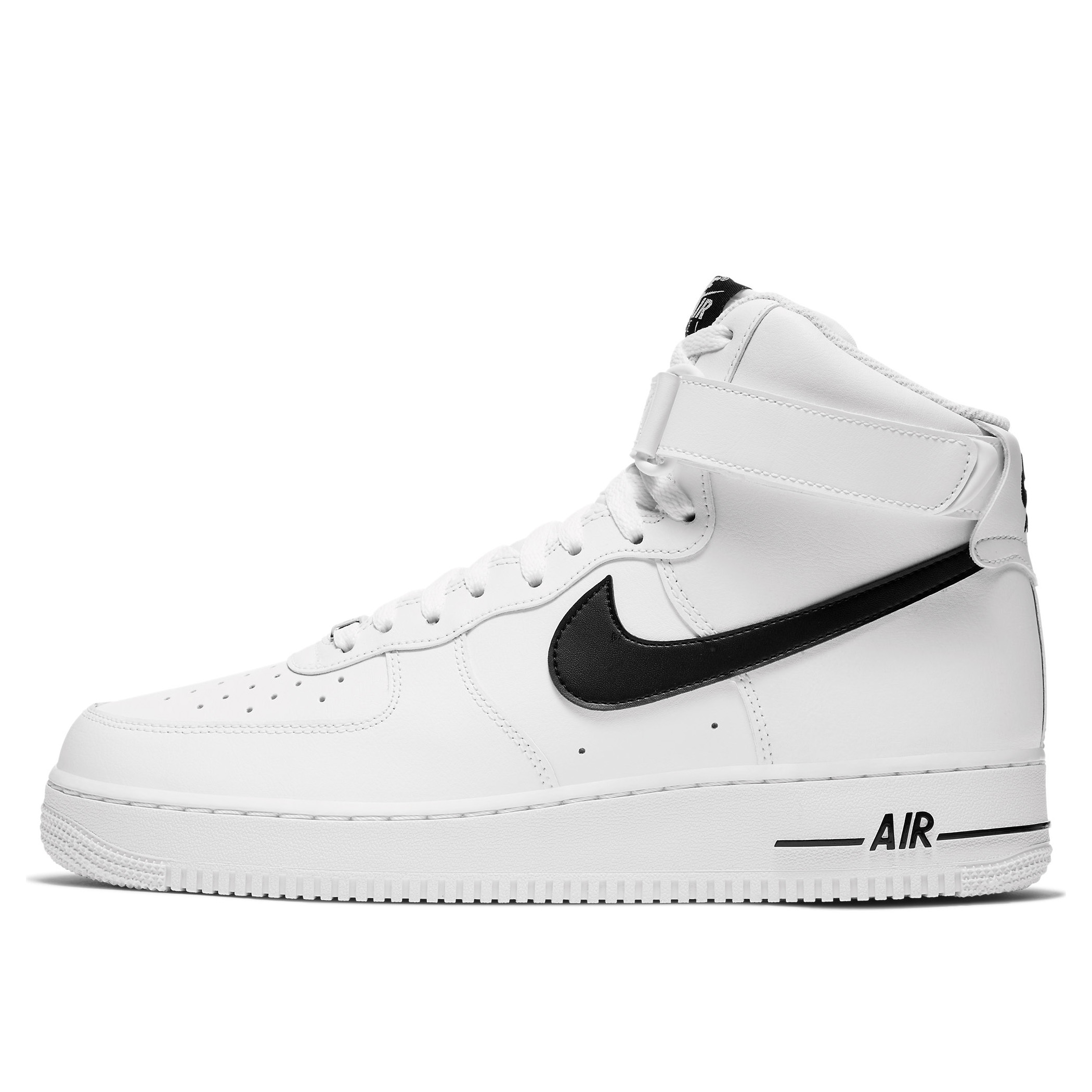 black and white air force high top