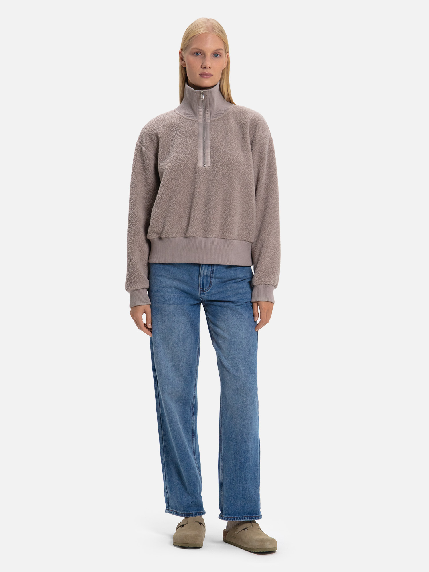 Женская флисовая кофта STREETBEAT Cropped Half-Zip Sherpa Hoodie