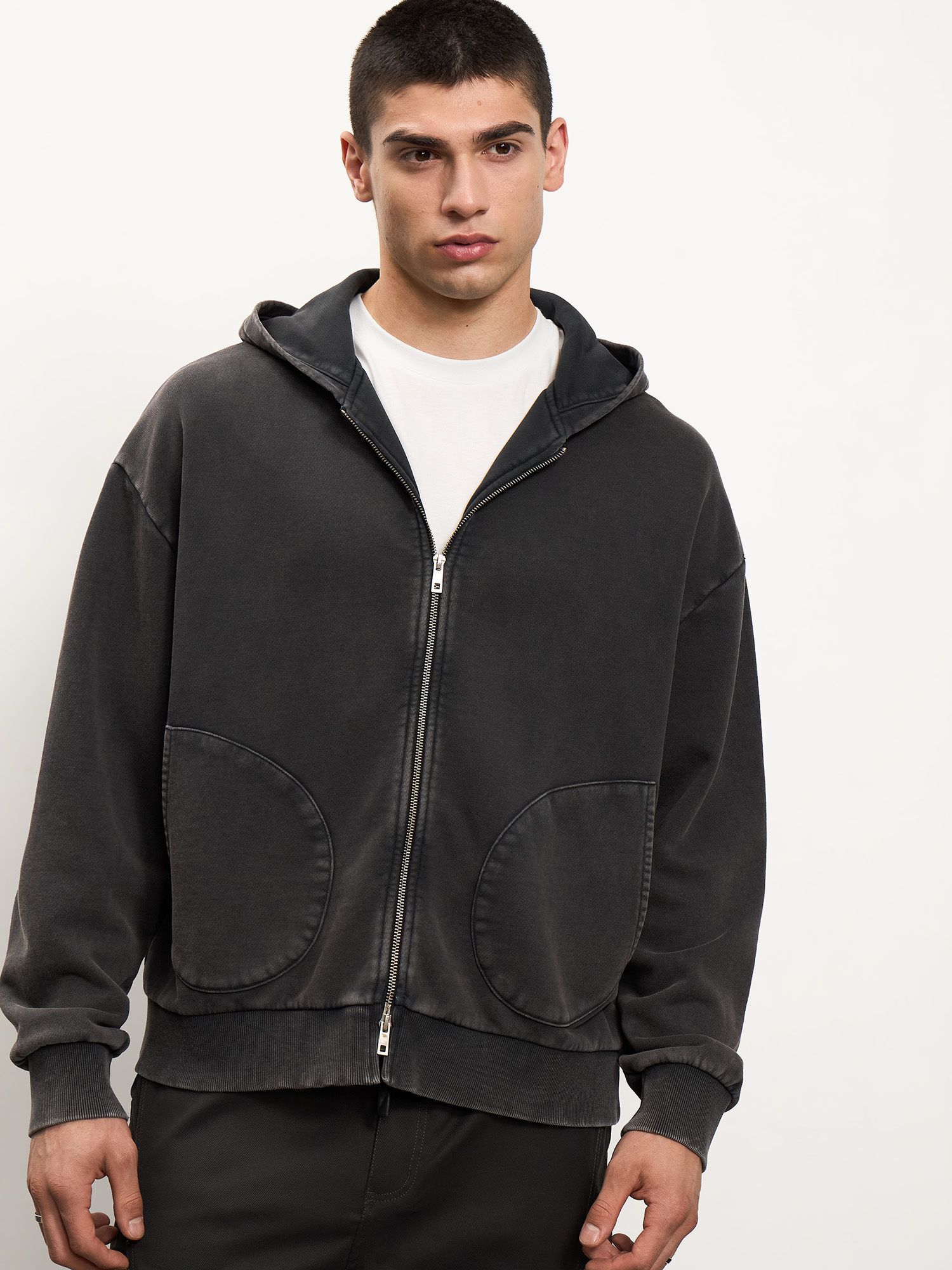 Мужская толстовка Washed Full Zip French Terry Hoodie