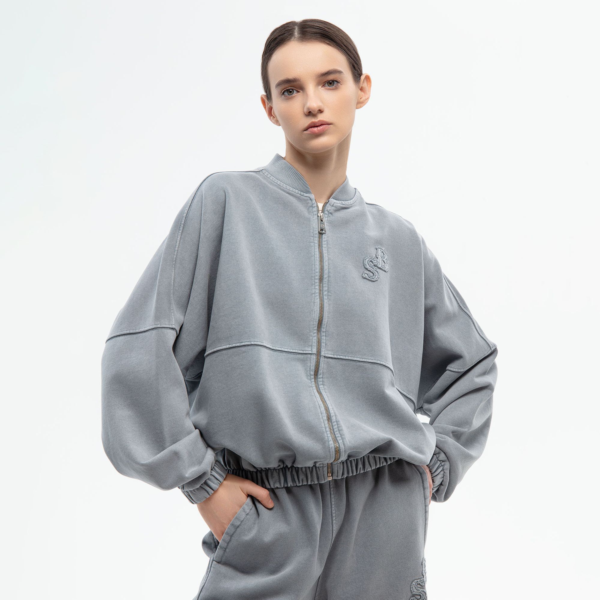 Женская олимпийка Washed French Terry Full Zip Hoodie Streetbeat