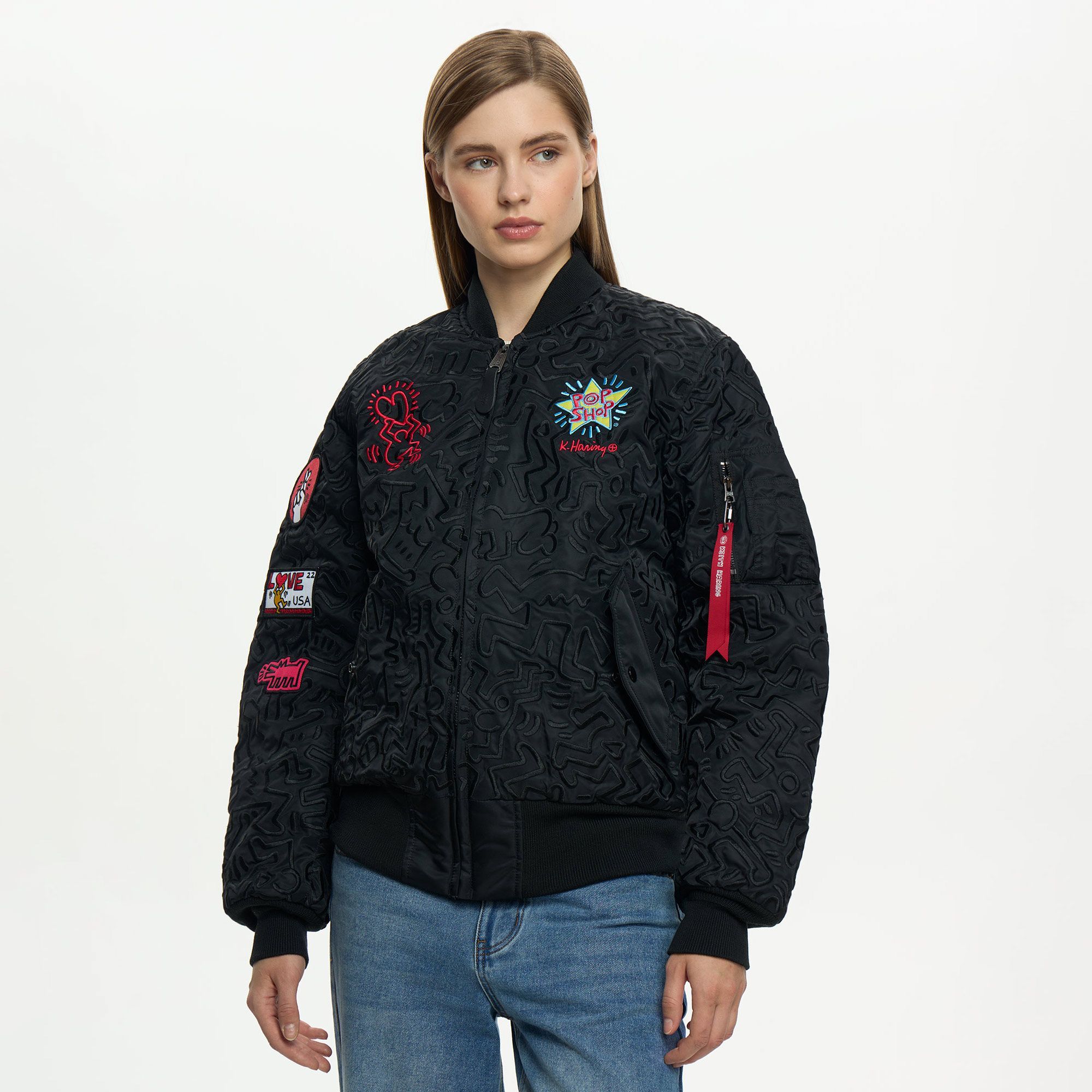 Бомбер × Keith Haring — размер 52-54 / XL