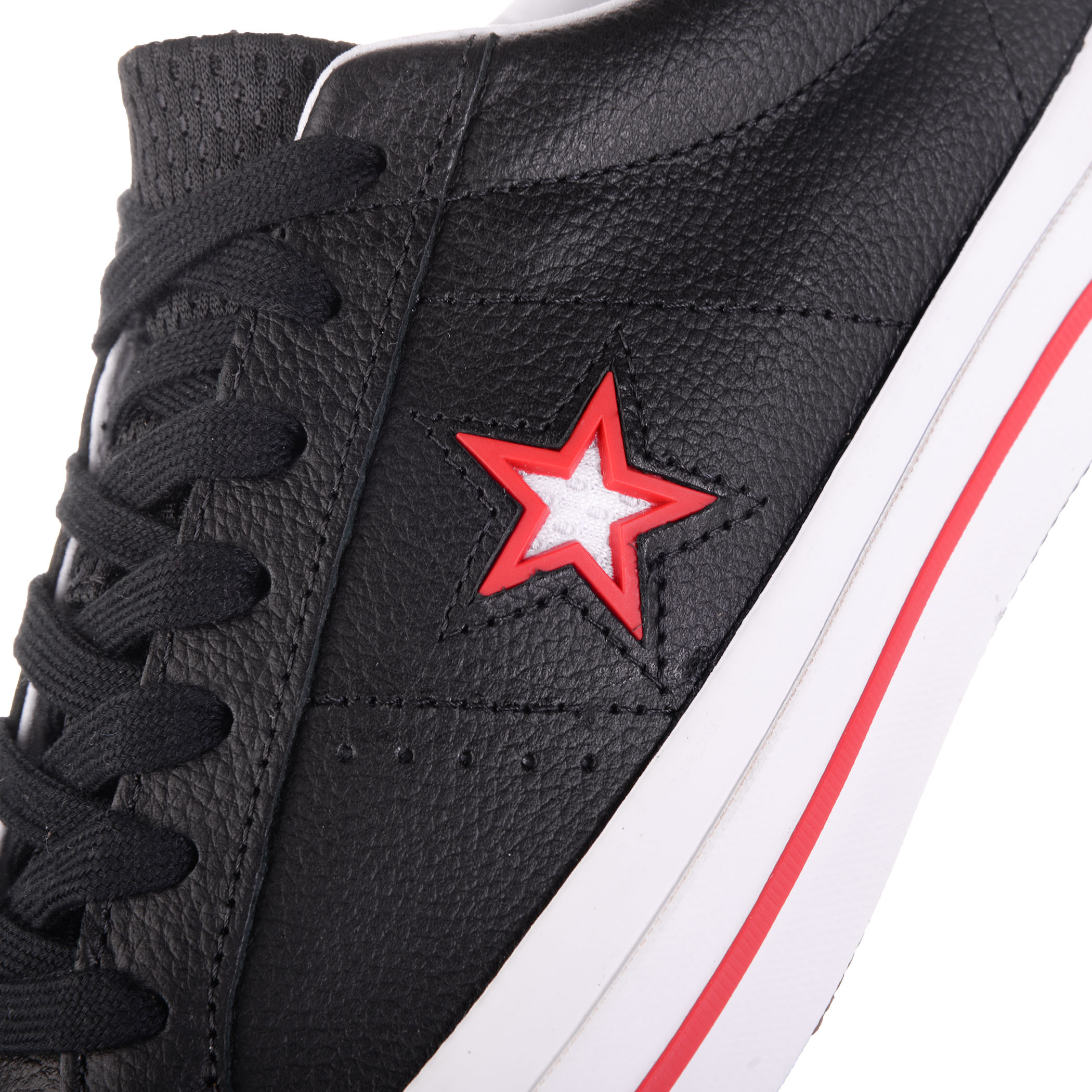 converse one star black red