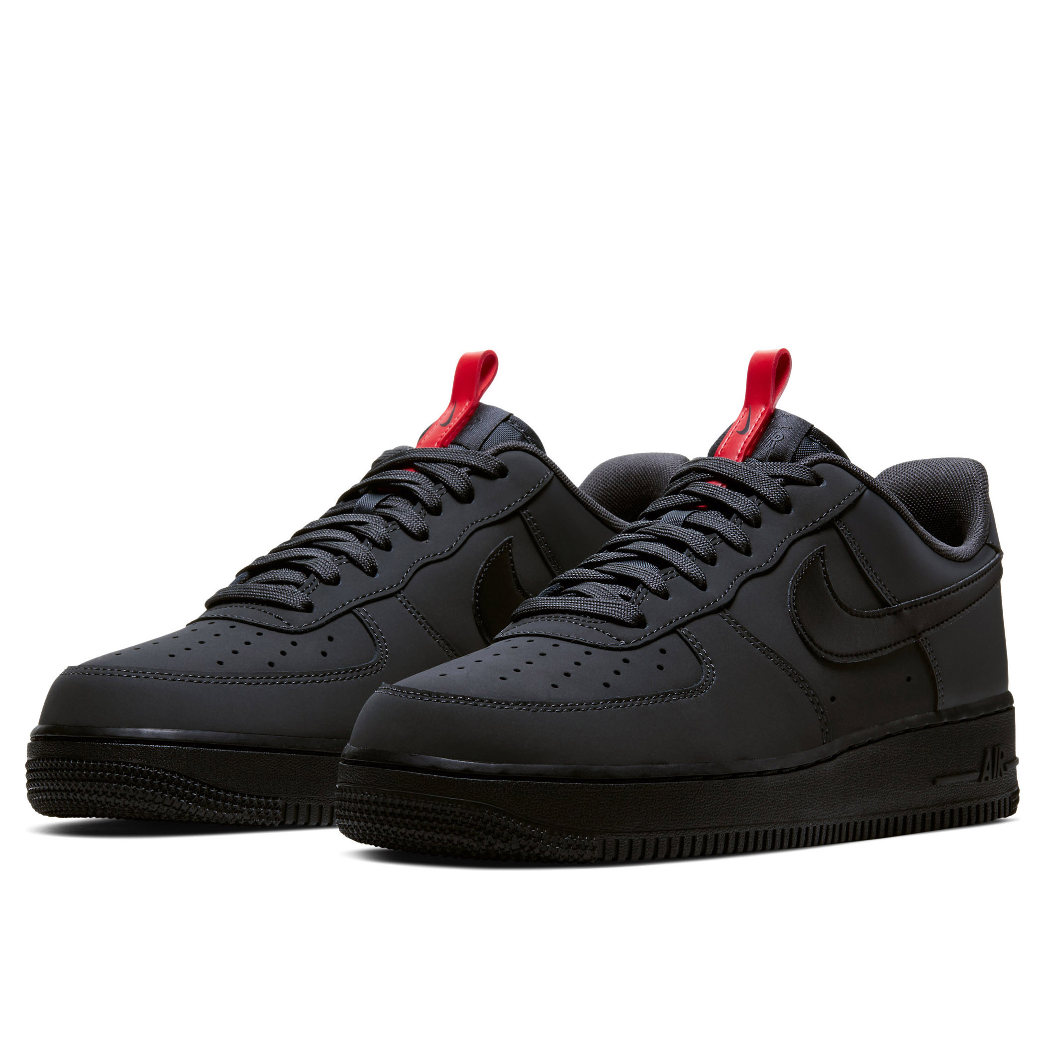 nike air force 1 matte black and red
