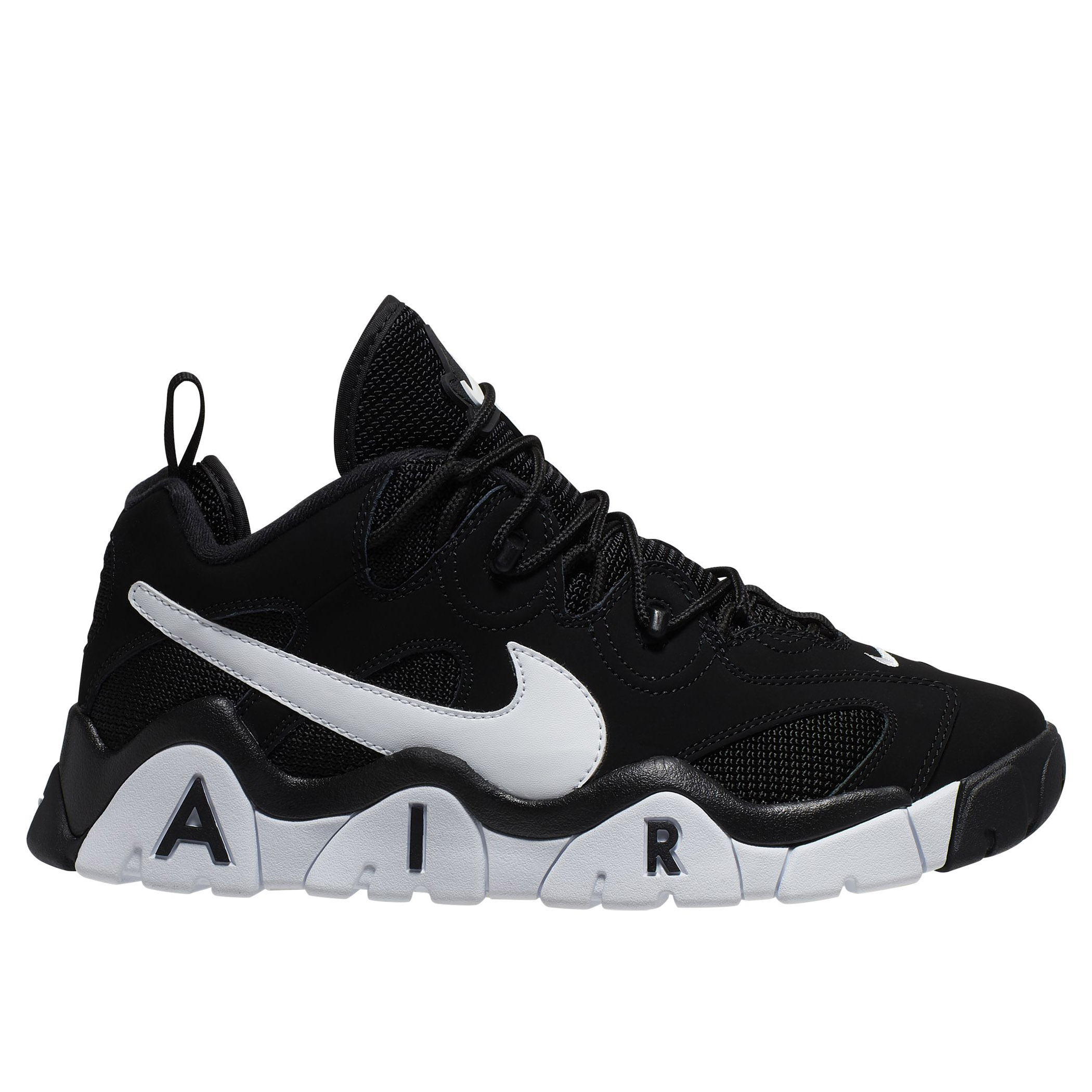 nike air barrage low white and black