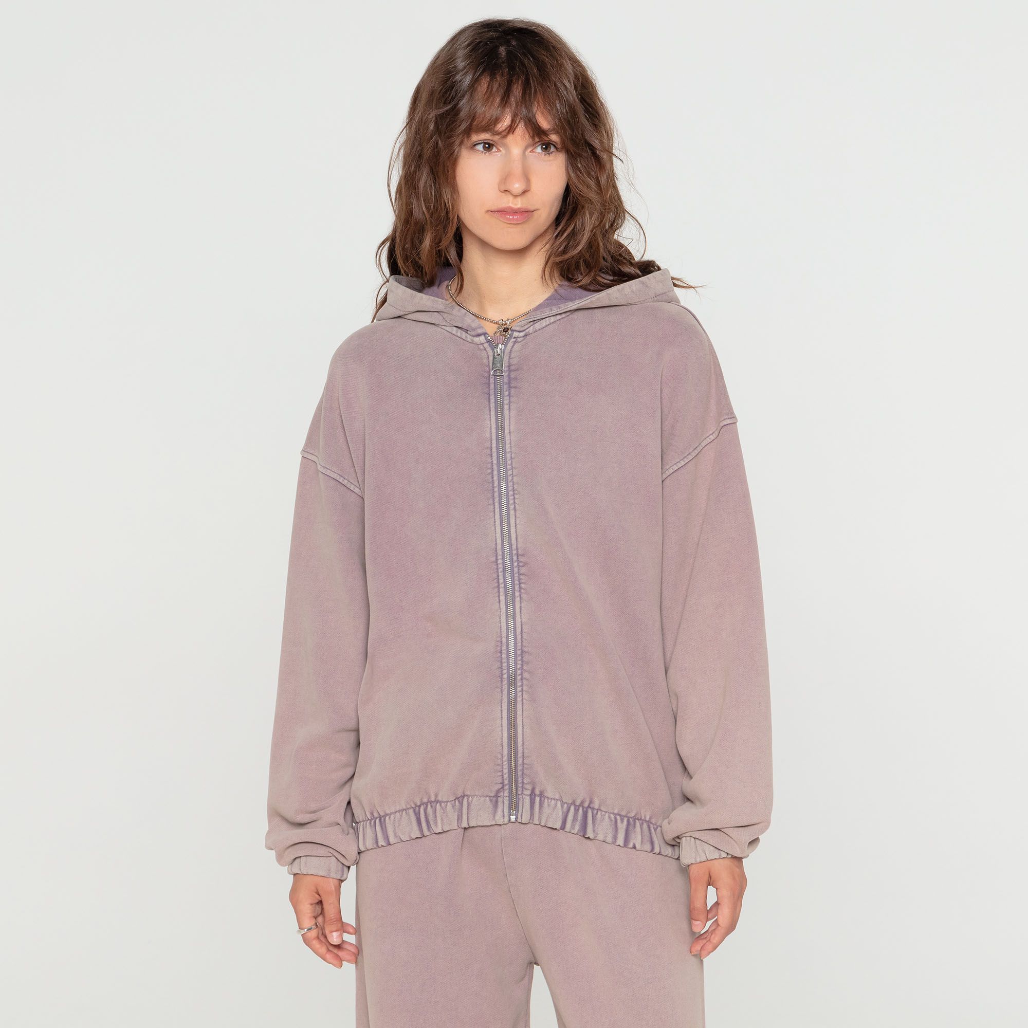 Женская толстовка Washed Cropped Hoodie Full Zip French Terry Streetbeat