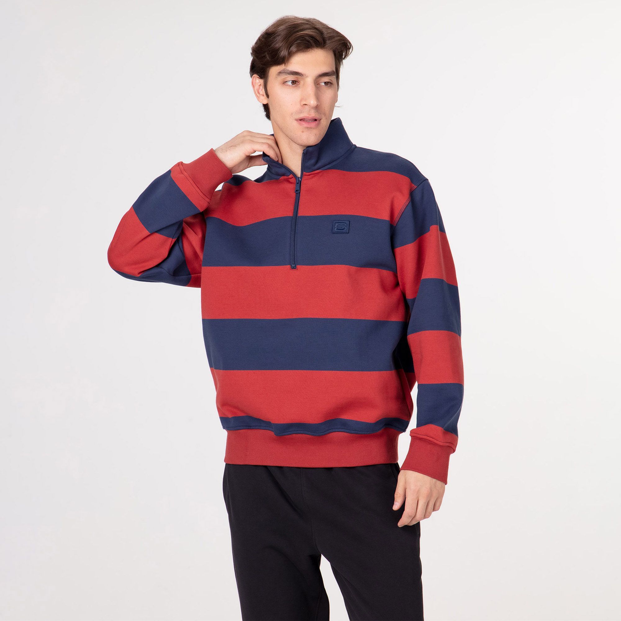 Мужской свитшот Street Beat Half Zip Striped Fleece Pullover Streetbeat