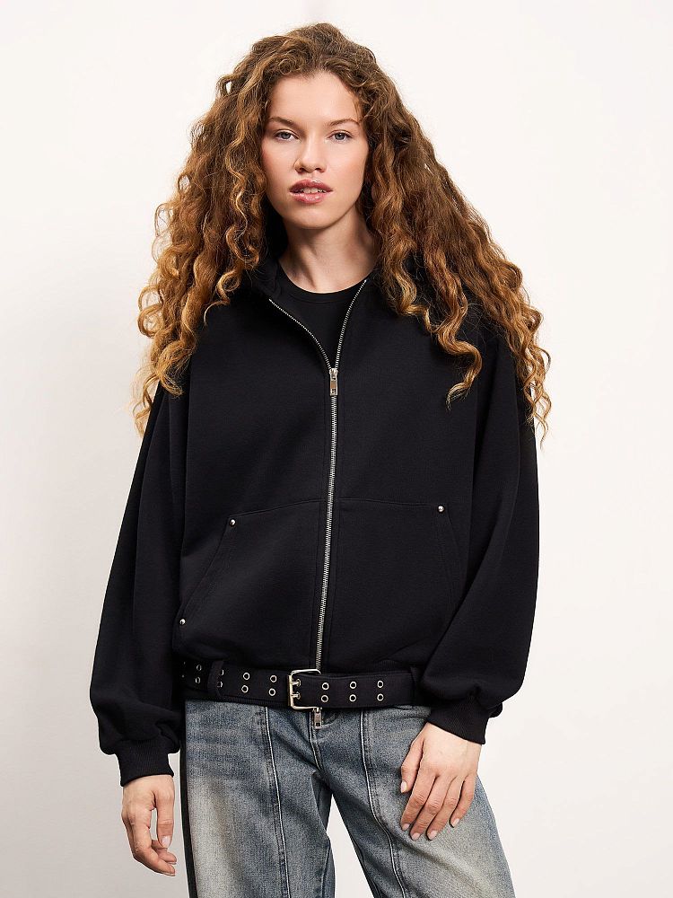 Женская толстовка Full Zip French Terry Hoodie With Belt Streetbeat
