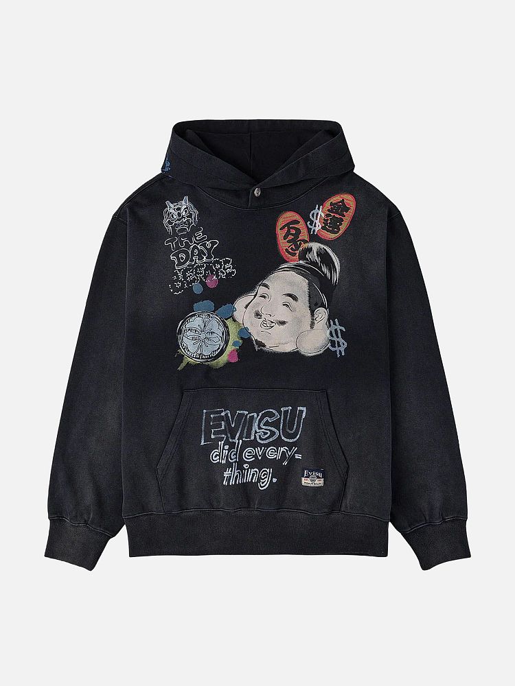 Мужская худи Heritage Godhead Printed Hoodie Evisu