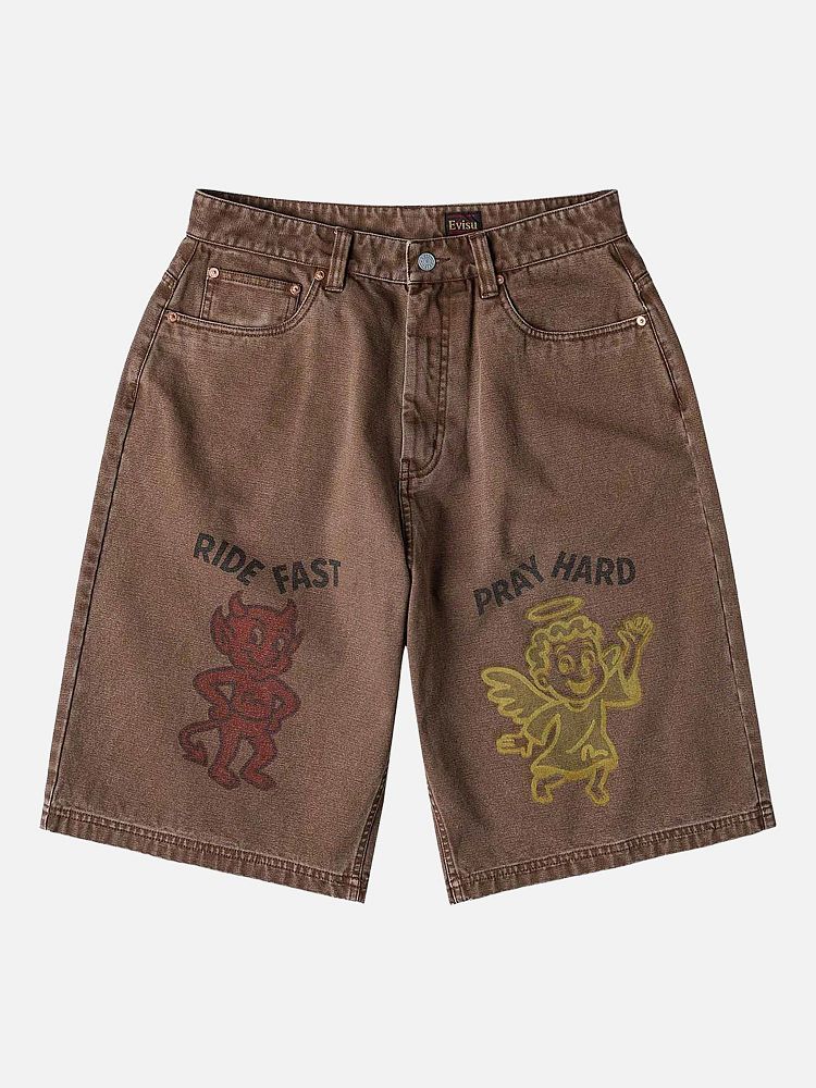 Мужские шорты Washed Wide Wale Shorts Evisu