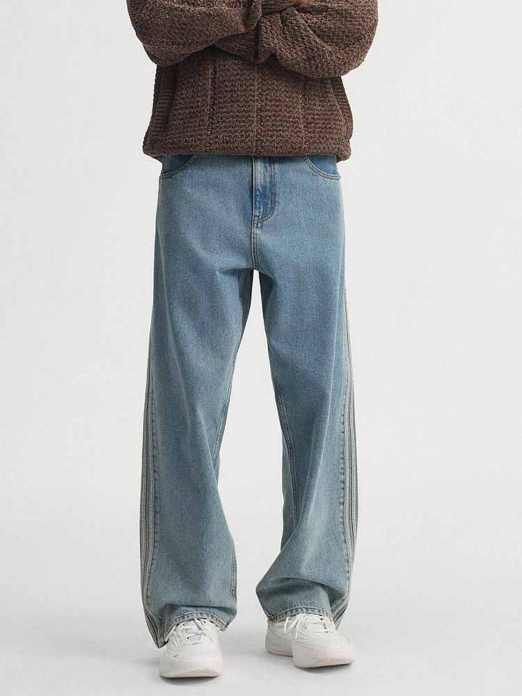 Мужские джинсы Firebird Adicolor Denim Jeans Mid-Rise Straight Leg Adidas